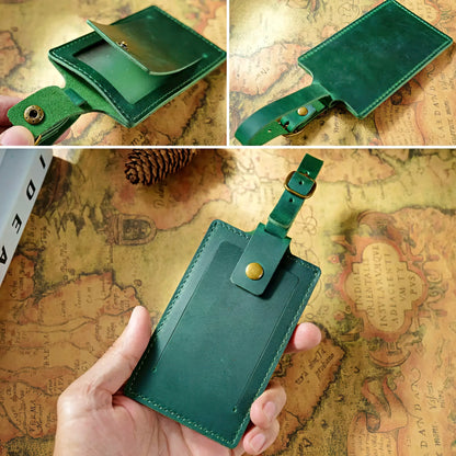 Dyed Leather Luggage Tag