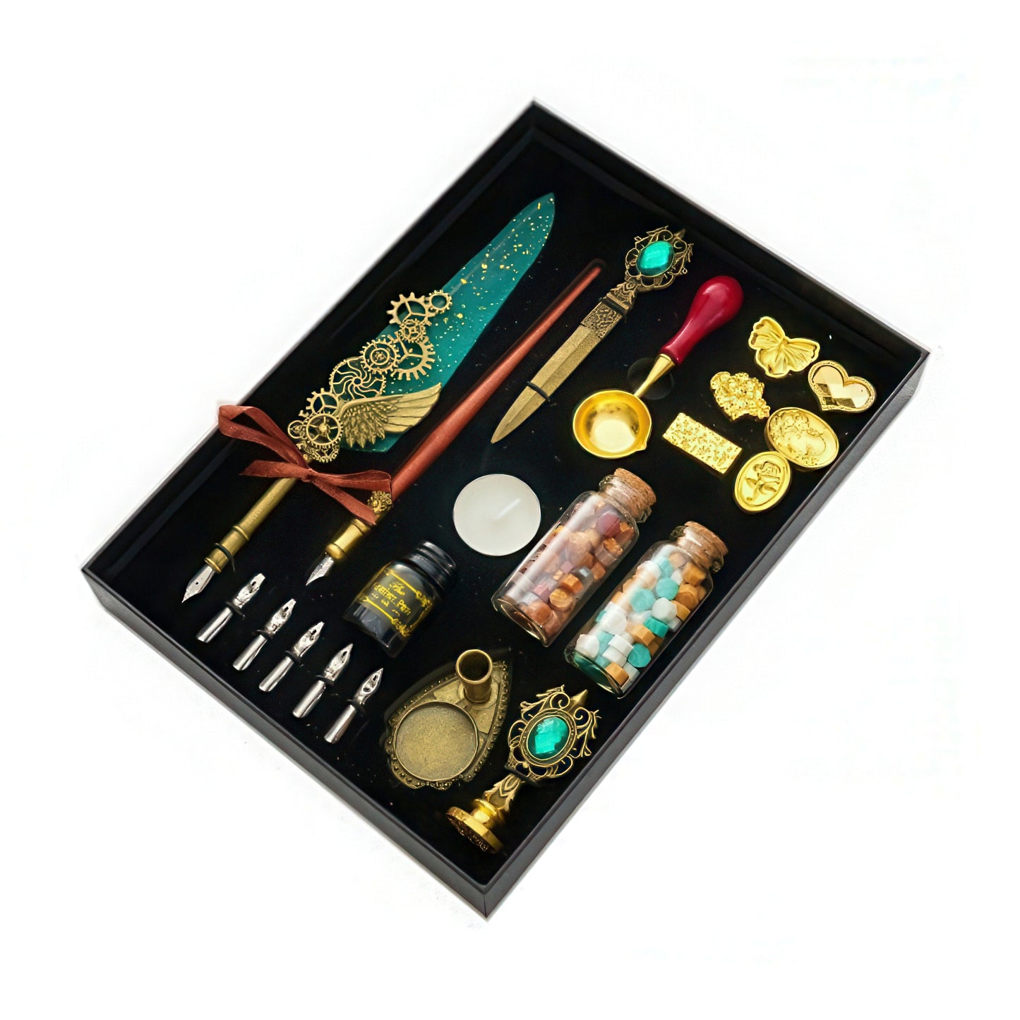 Vintage Style Quill Pen and Sealing Wax Set