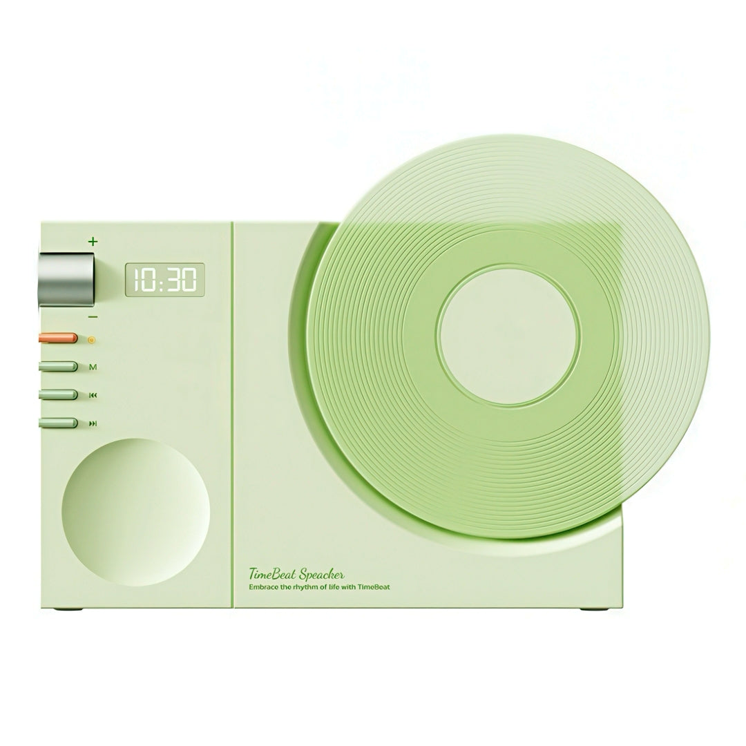 Rechargeable Bluetooth Speaker with Record Player Design