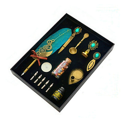 Vintage Style Quill Pen and Sealing Wax Set