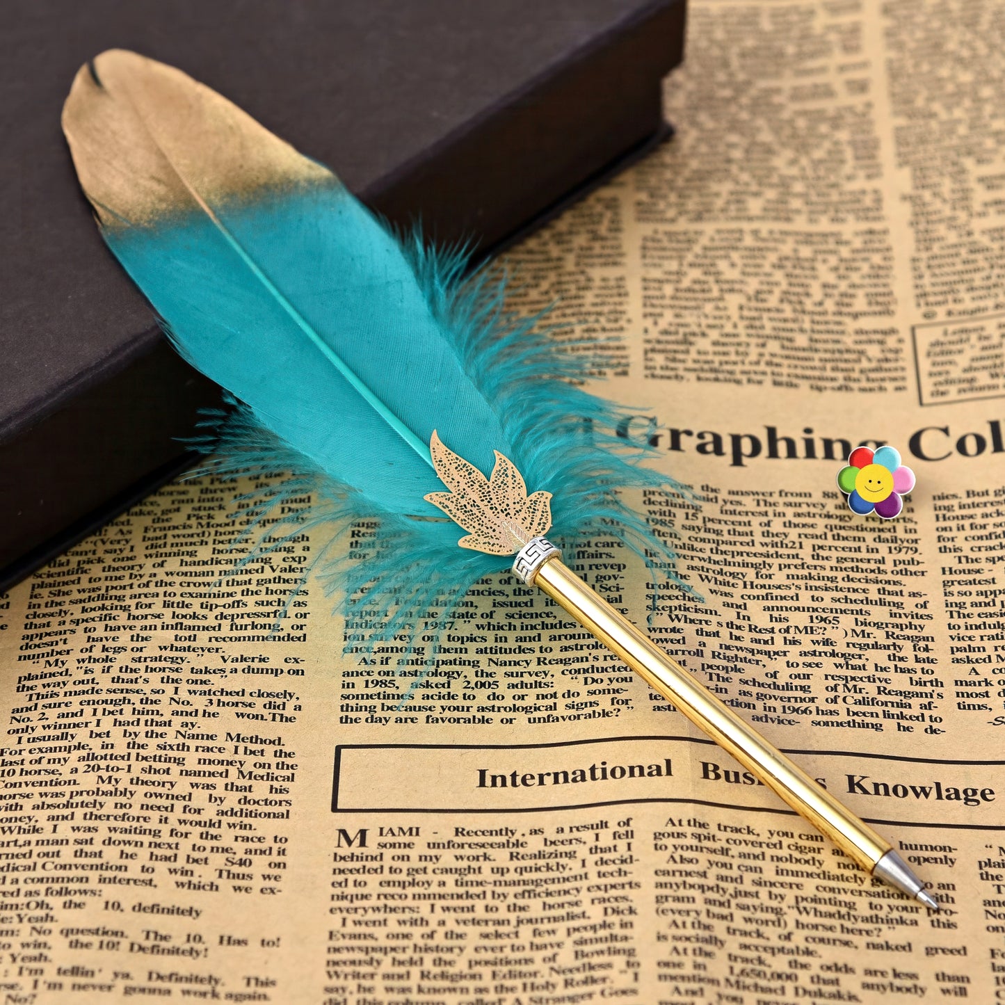 Retro Colored Feather Ballpoint Pen