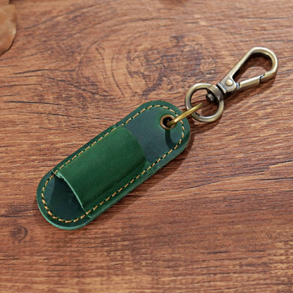 Dyed Cowhide Pen Holder Keychain