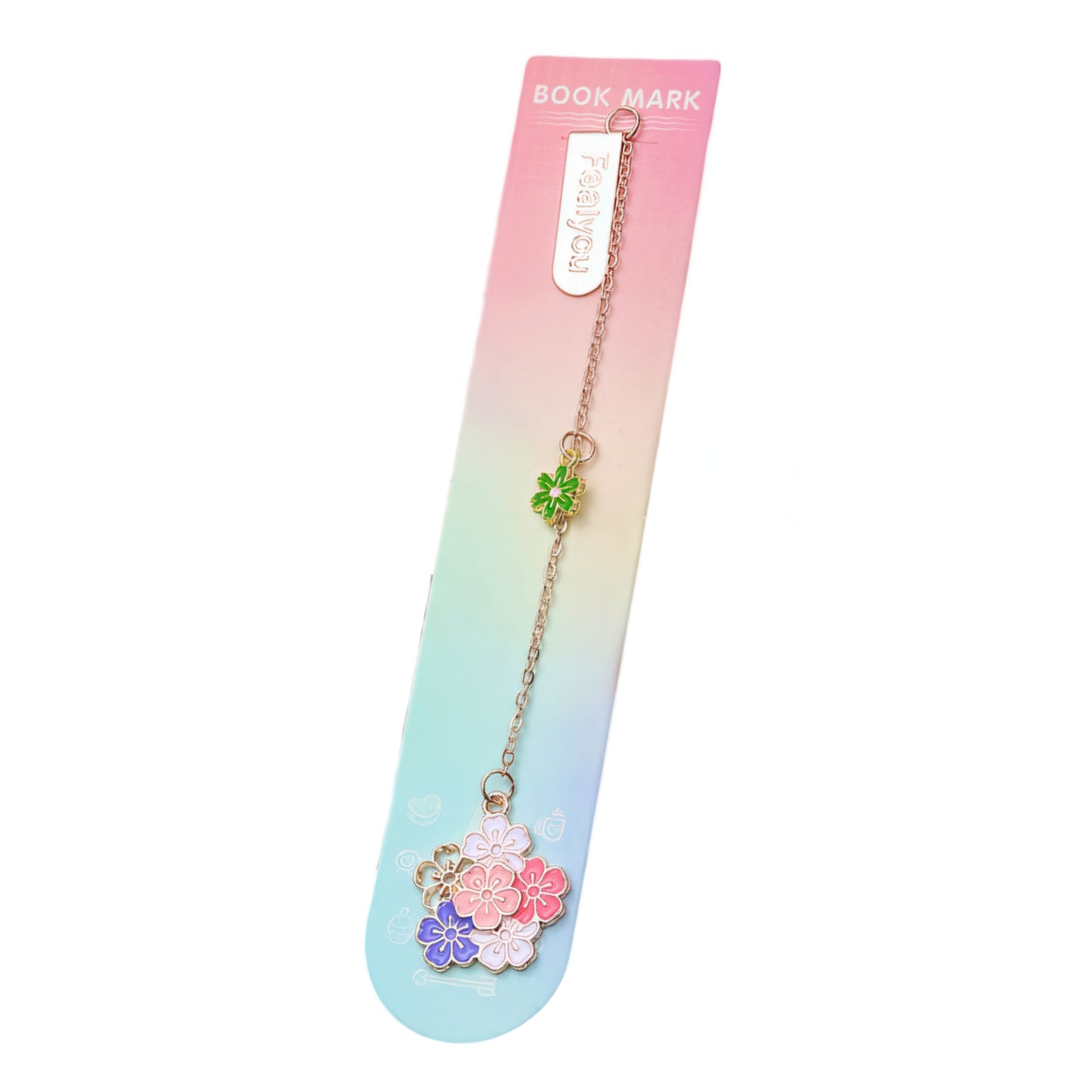 Cherry Blossoms Metal Charm Bookmark