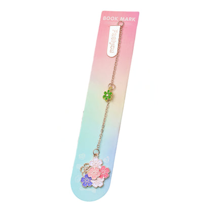 Cherry Blossoms Metal Charm Bookmark