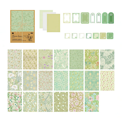 Vintage Floral Themed Scrapbook Paper Set
