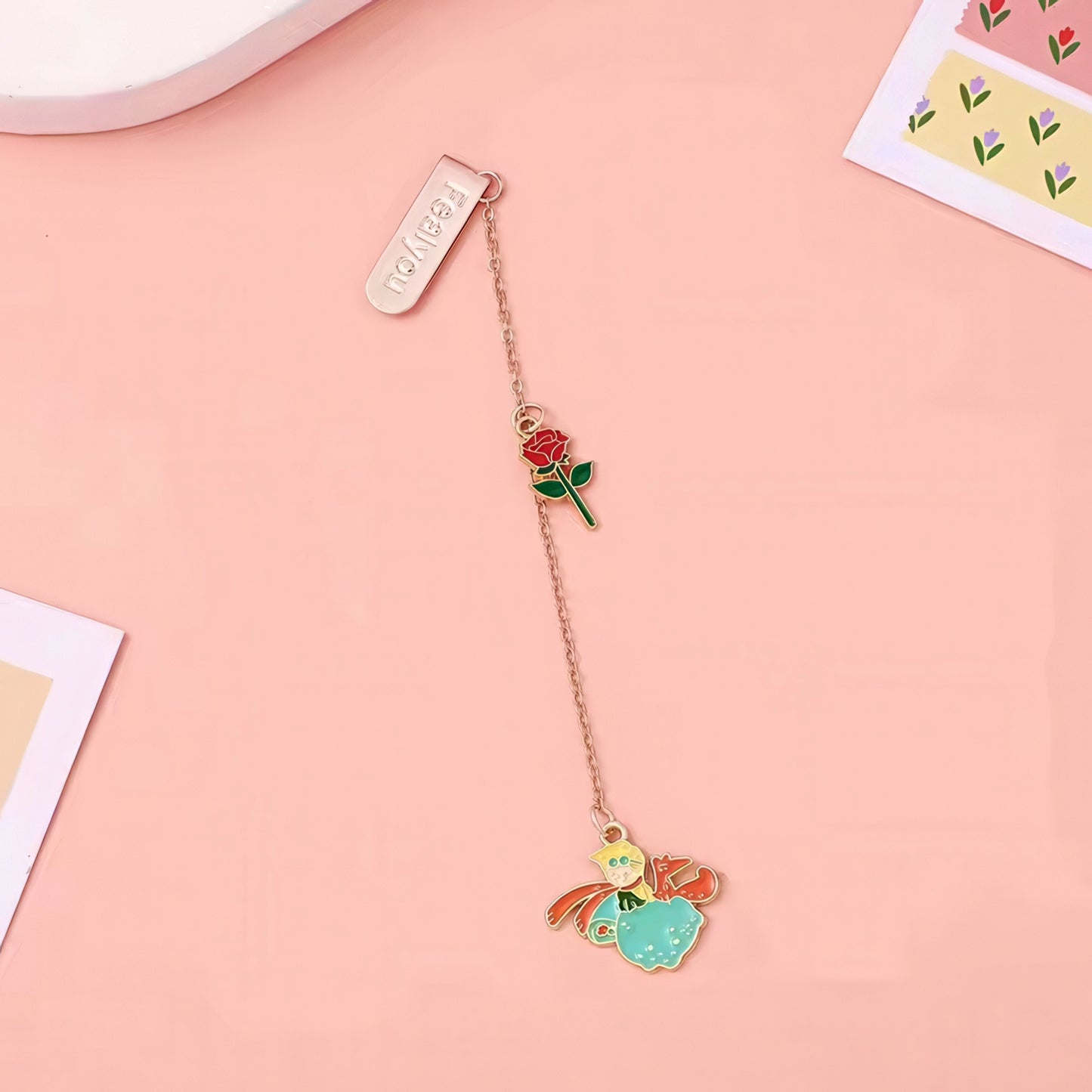 Little Prince Themed Metal Charm Bookmark