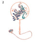 Chinese Retro Style Folding Fan Brass Bookmark Tasseled Hollow Out Book Clip Pagination Mark Stationery School Office Supply
