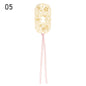 Chinese Retro Style Folding Fan Brass Bookmark Tasseled Hollow Out Book Clip Pagination Mark Stationery School Office Supply