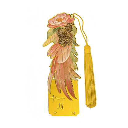 Birds and Flowers Themed Metal Bookmark