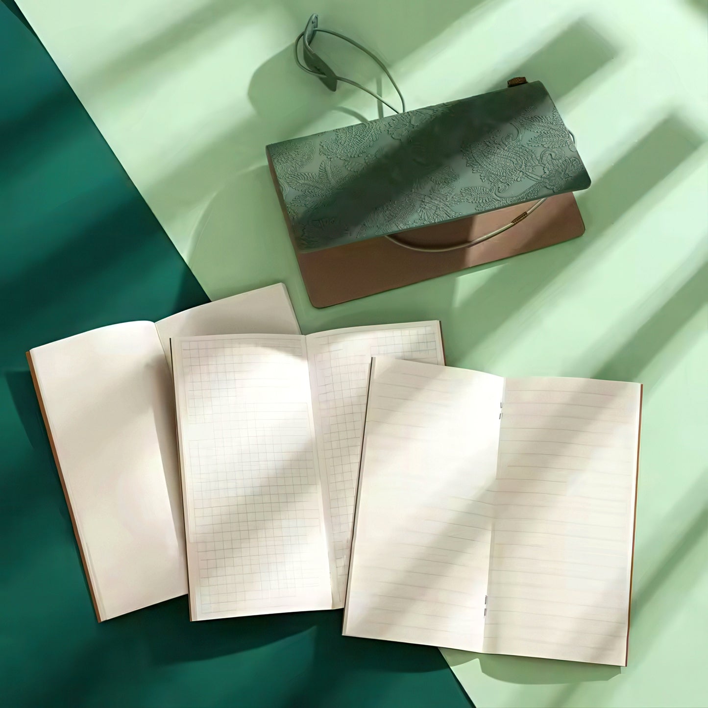 Morandi Color Floral Embossed Notebook