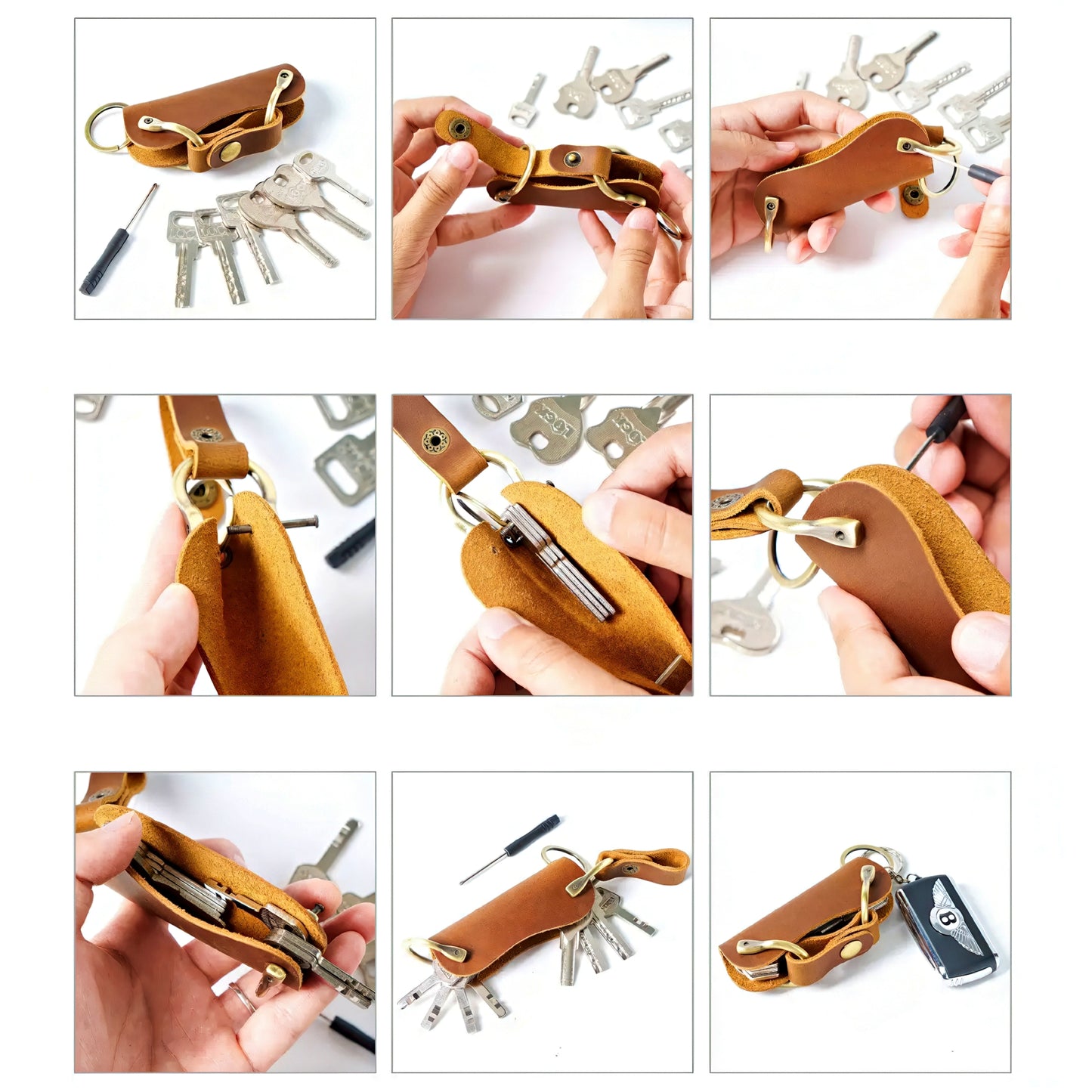 Dyed Cowhide Key Organizer