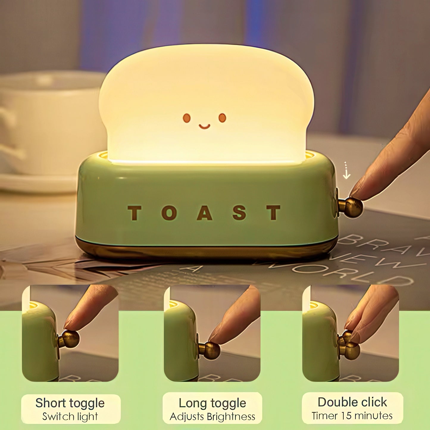 Cute Toaster Shaped Dimmable Nightlight