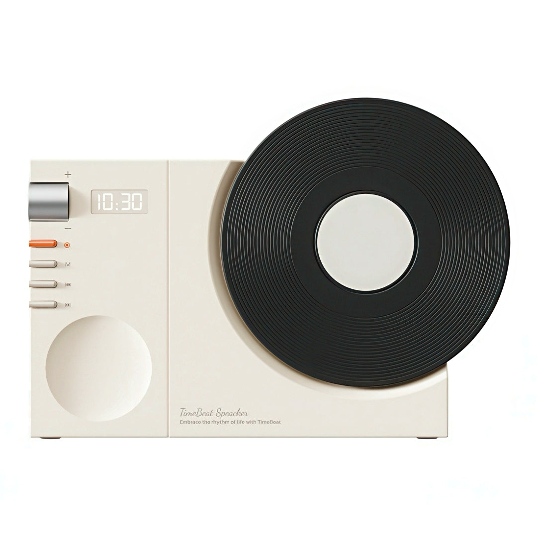 Rechargeable Bluetooth Speaker with Record Player Design