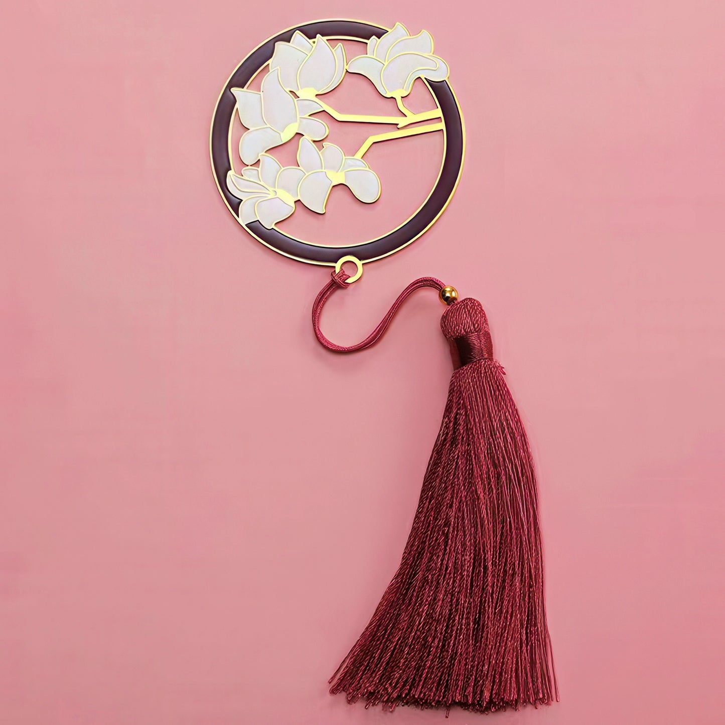 Exquisite Flower Enamel Metal Bookmark