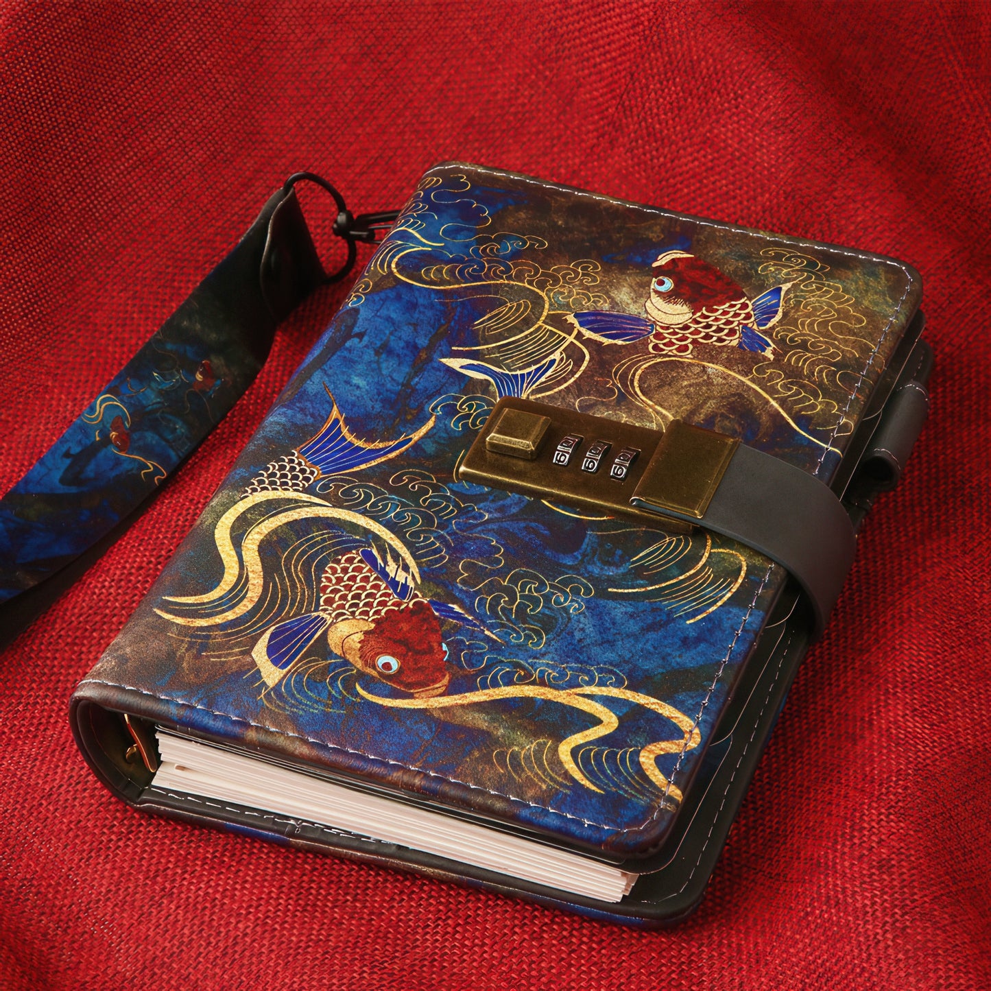 Retro Chinese Style Loose-leaf Notebook with Combination Lock