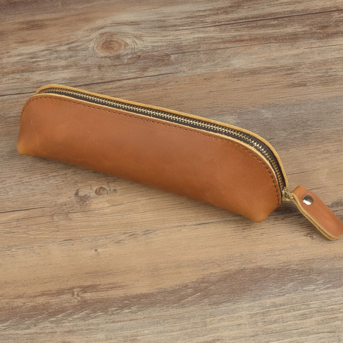 Retro Handmade Cowhide Pencil Case