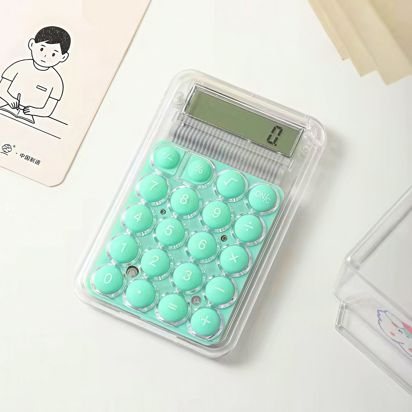 Colorful Pocket Calculator with Transparent Case