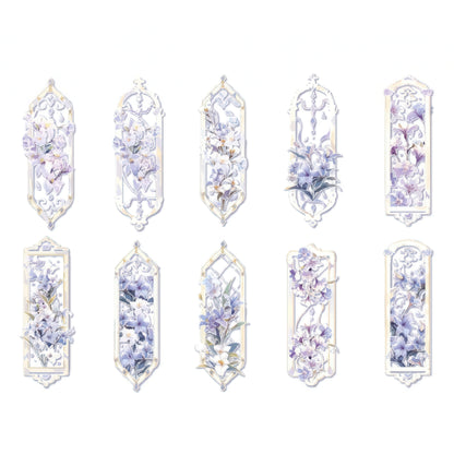 Vintage Floral Themed PVC Bookmark Set