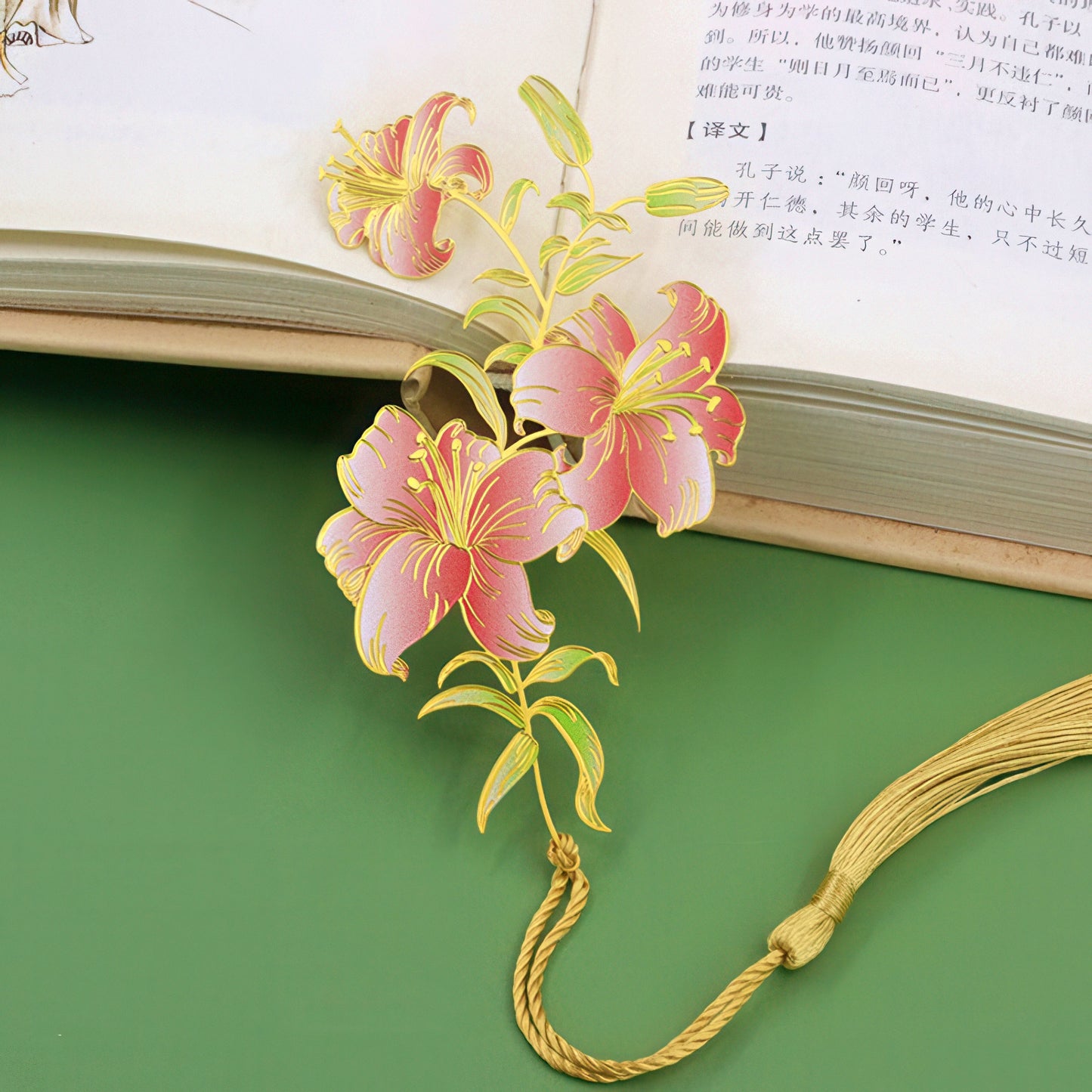 Aesthetic Flower Metal Bookmark