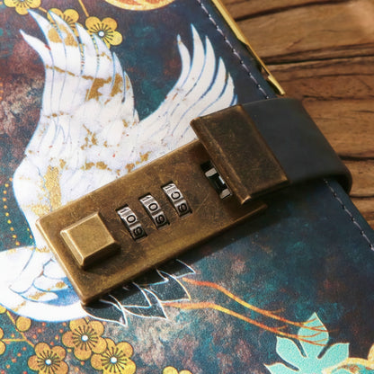 Retro Chinese Style Loose-leaf Notebook with Combination Lock