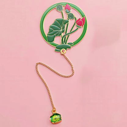 Exquisite Flower Enamel Metal Bookmark