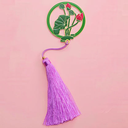 Exquisite Flower Enamel Metal Bookmark