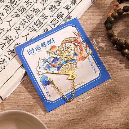 Chinese Aesthetic Art Themed Metal Bookmark