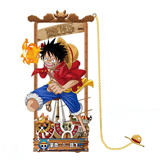 One Piece Manga Characters Metal Bookmark, Luffy on a white background.