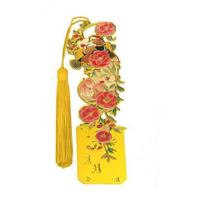 Birds and Flowers Themed Metal Bookmark