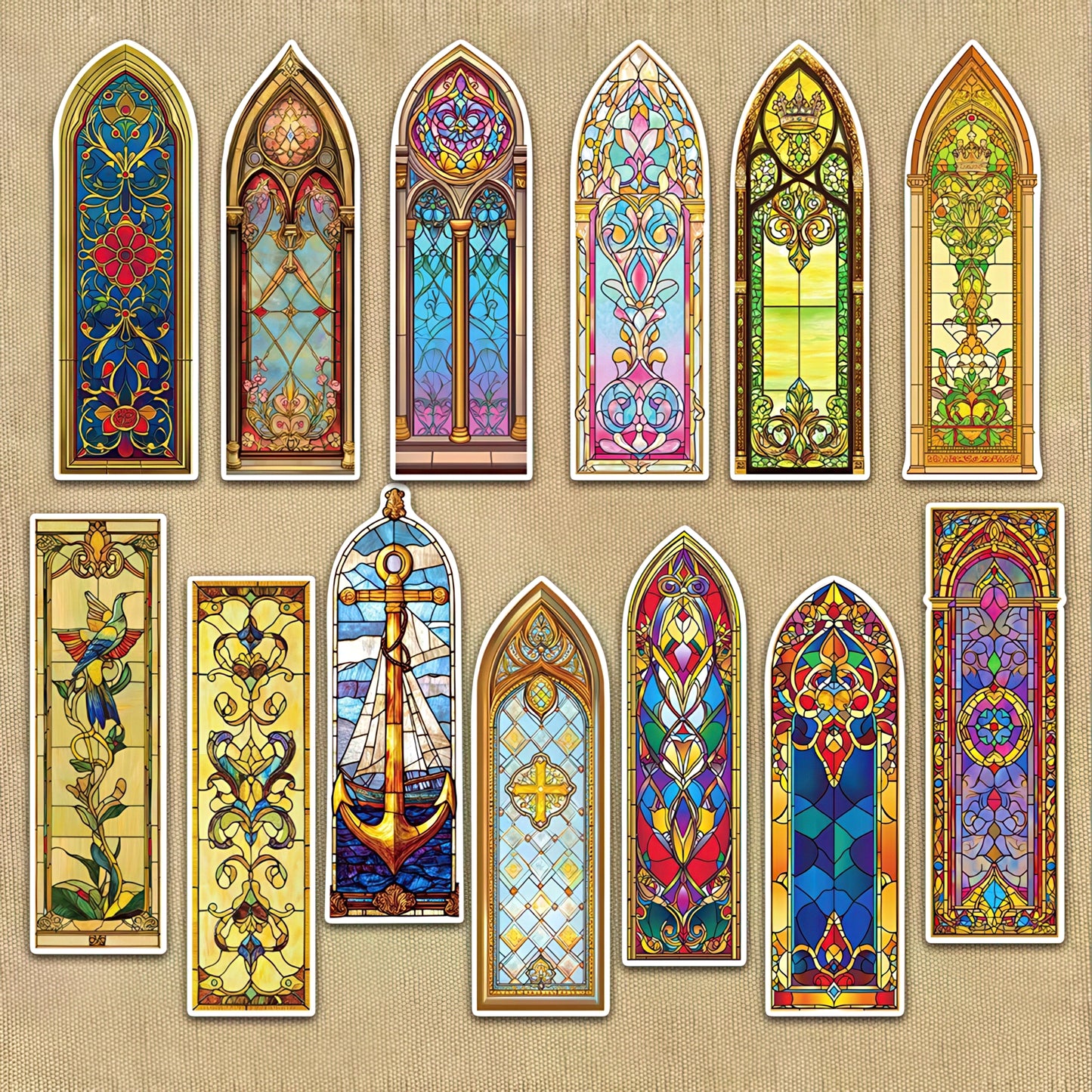 Baroque Cathedral Glass Paper Bookmark Set