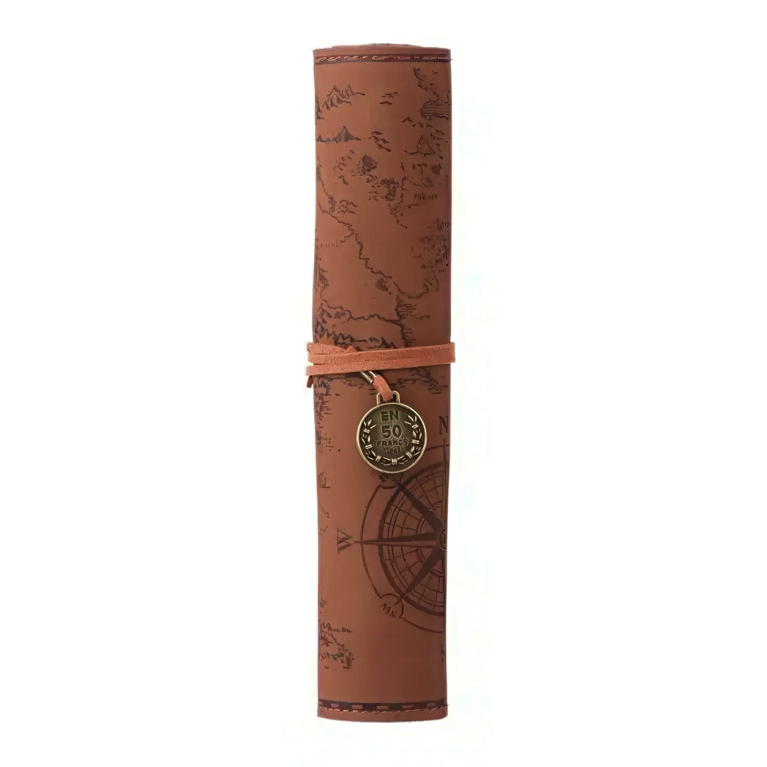 Vintage Treasure Map Roll Up Pencil Case