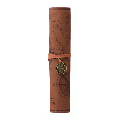 Vintage Treasure Map Roll Up Pencil Case