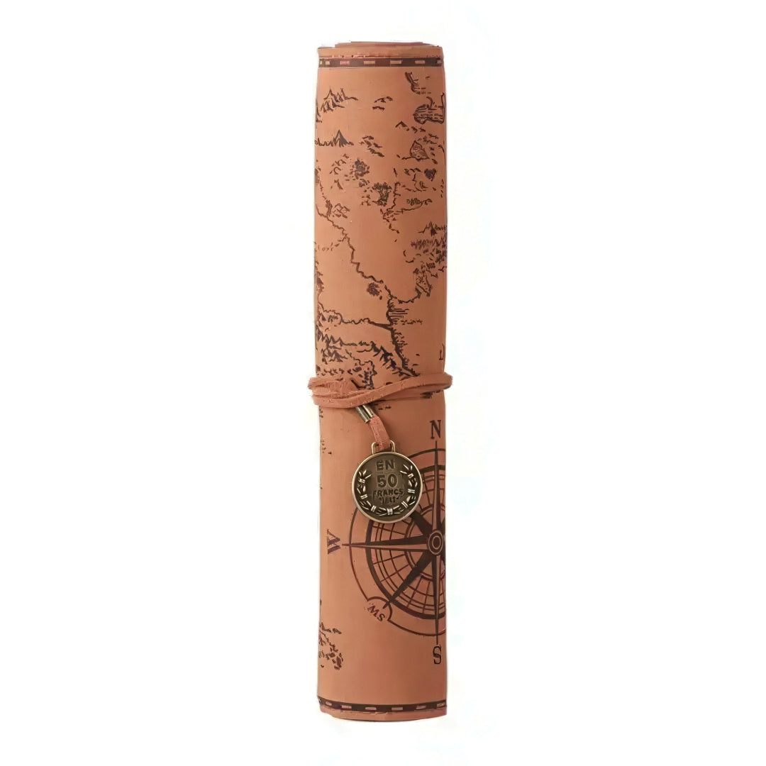 Vintage Treasure Map Roll Up Pencil Case
