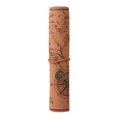 Vintage Treasure Map Roll Up Pencil Case