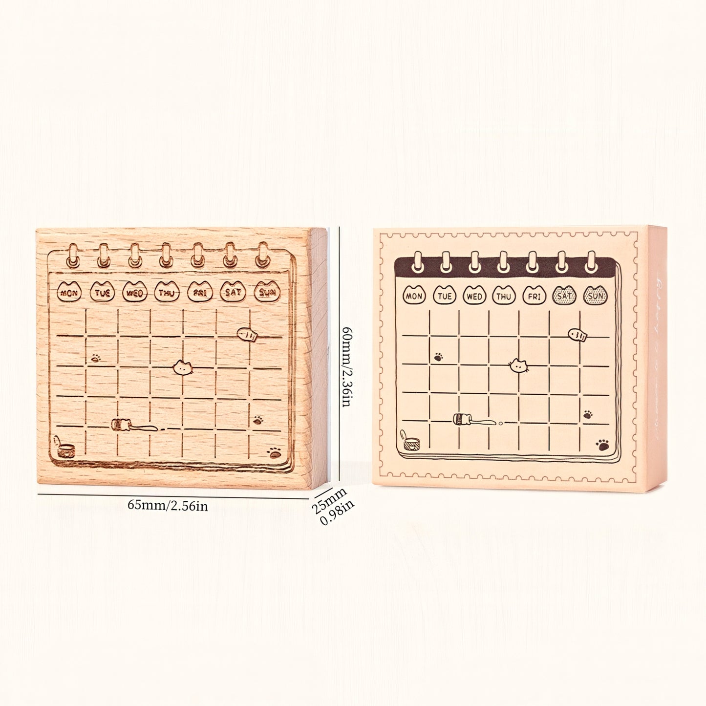 Cat Themed Wooden Planner Stamp Set