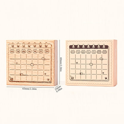 Cat Themed Wooden Planner Stamp Set