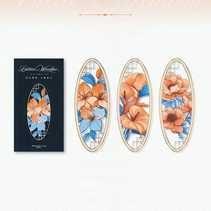 Lattice Stained Glass Window Plastic Bookmark Set