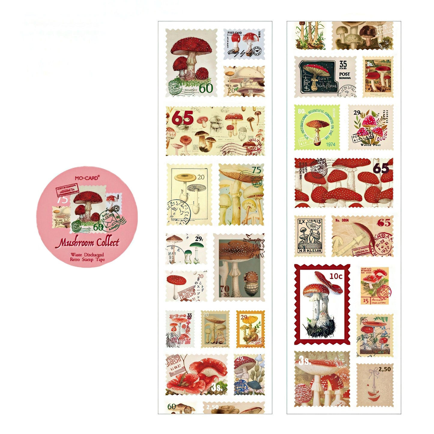 Retro Postage Stamp Sticker Roll