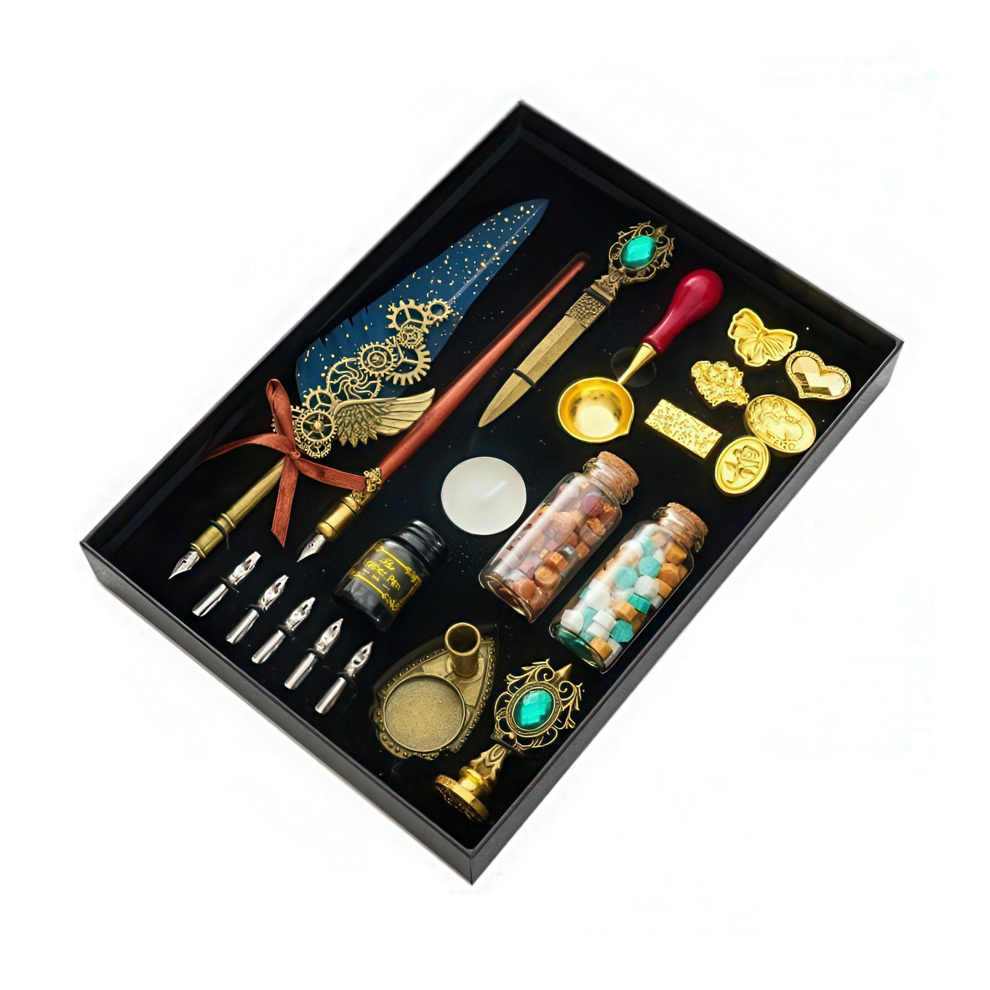 Vintage Style Quill Pen and Sealing Wax Set