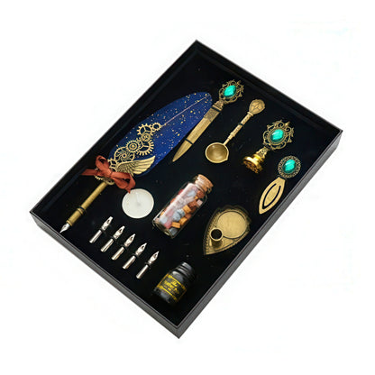 Vintage Style Quill Pen and Sealing Wax Set