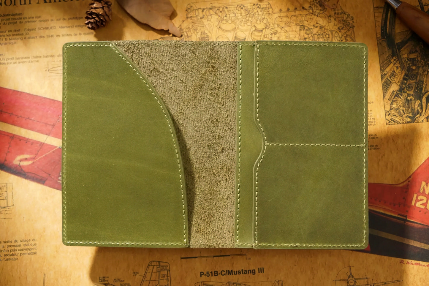 Dyed Cowhide Multifunctional Passport Holder