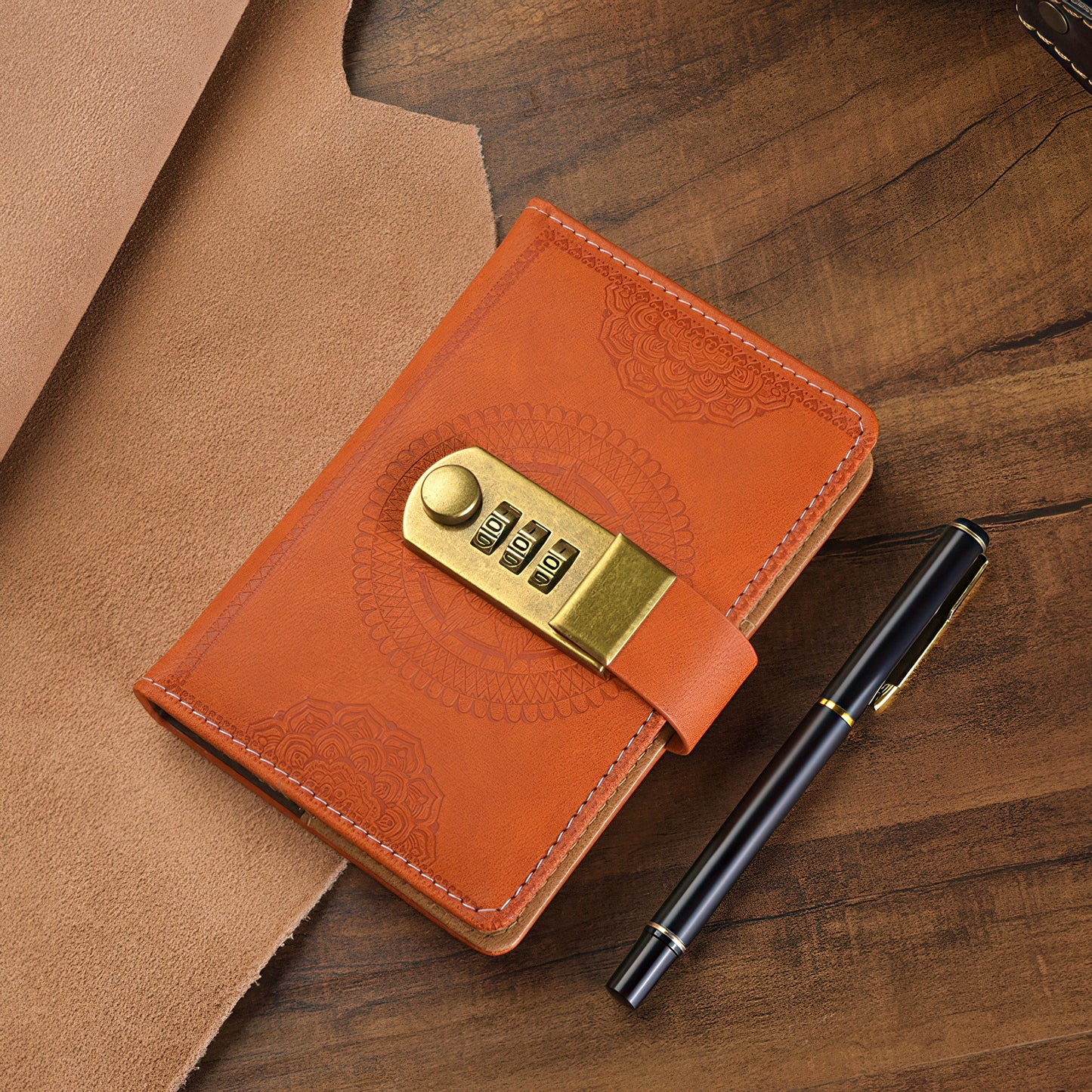 A6 Retro Style Pocket Notebook with Combination Lock