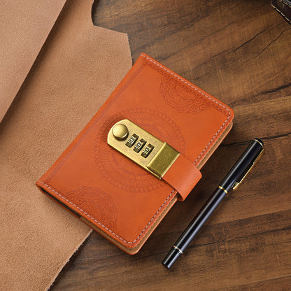 A6 Retro Style Pocket Notebook with Combination Lock