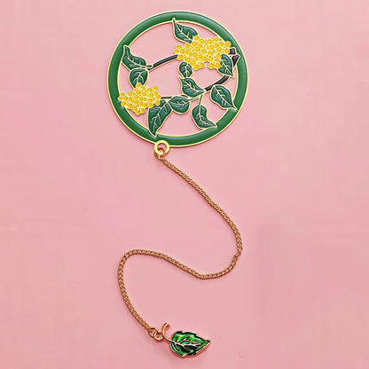 Exquisite Flower Enamel Metal Bookmark