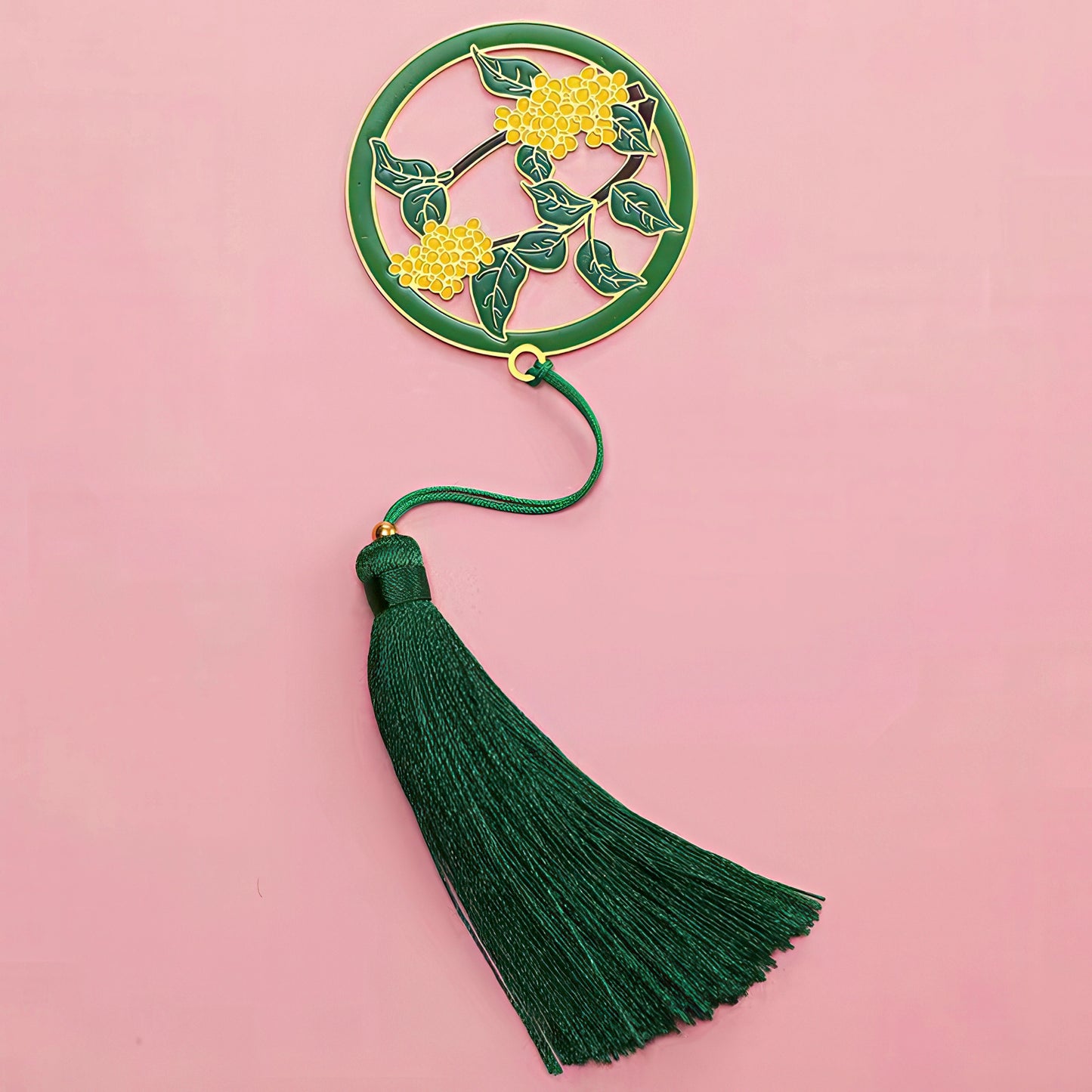 Exquisite Flower Enamel Metal Bookmark