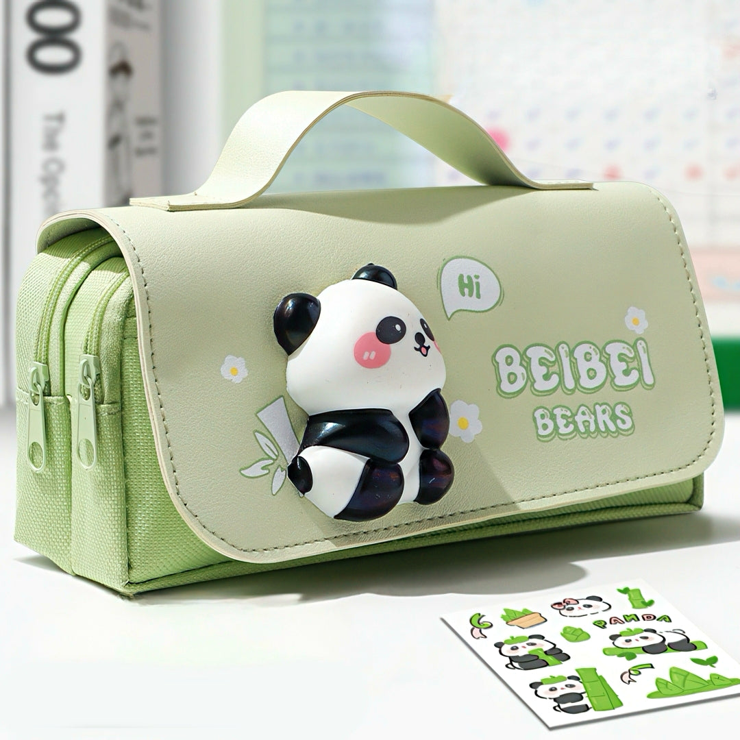 Large Capacity Pencil Case with Squishy Stress-relief Toy