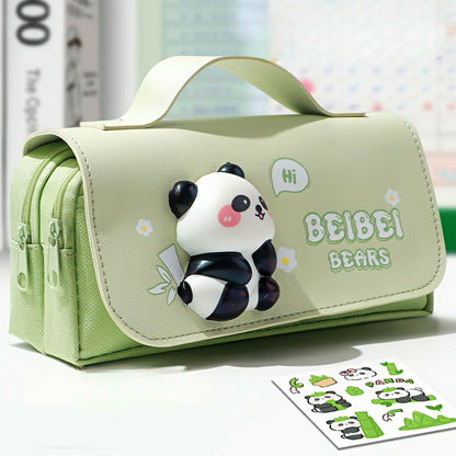 Large Capacity Pencil Case with Squishy Stress-relief Toy