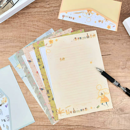 Retro Floral Theme Envelope Set