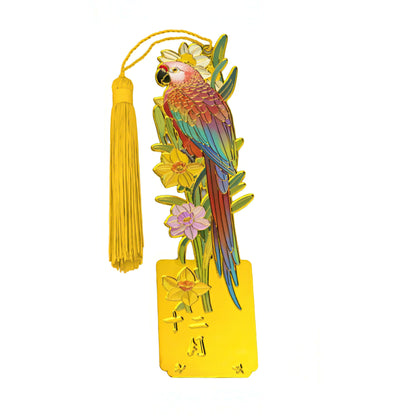 Birds and Flowers Themed Metal Bookmark