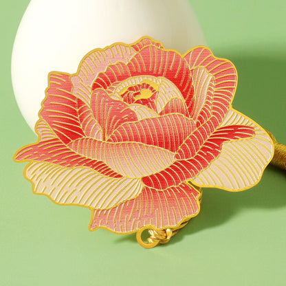Leaf and Flower Shaped Metal Bookmark